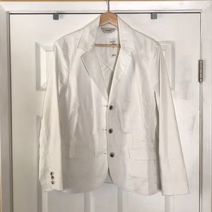 LL Bean Women’s Size L White Cotton Blazer
